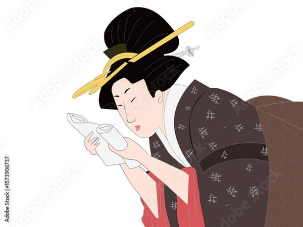 Fototapeta 浮世絵　喜多川歌麿,