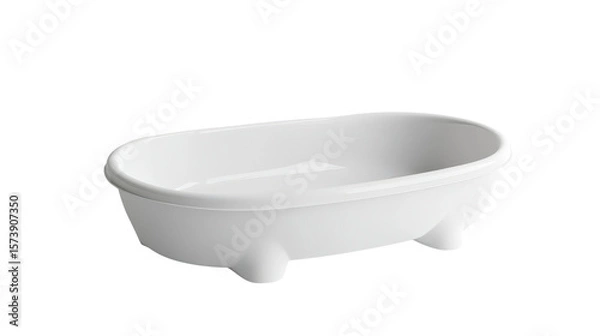 Fototapeta Minimal plastic bath basin for pets, clean and simple, background isolated on a Transparent background, PNG file.
