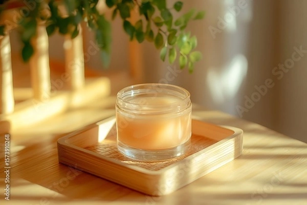 Fototapeta a wax in glass jar