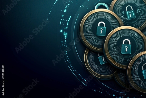 Obraz Virtual Lock Digital Security Concept