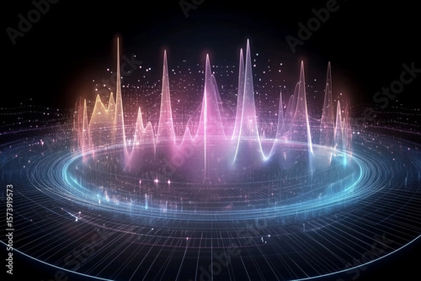 Obraz abstract background with glowing lines