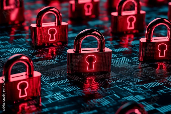 Obraz Virtual Lock Digital Security Concept