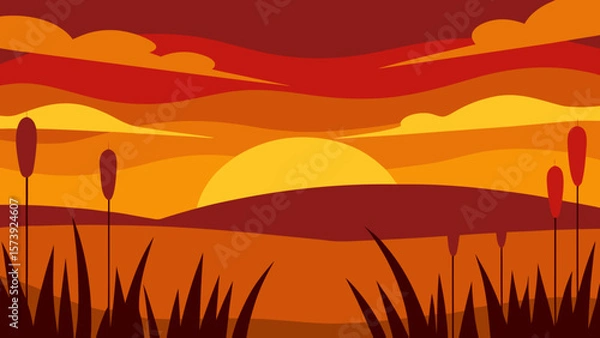 Obraz sunset in the mountains