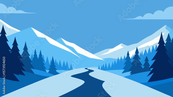 Obraz winter mountains landscape