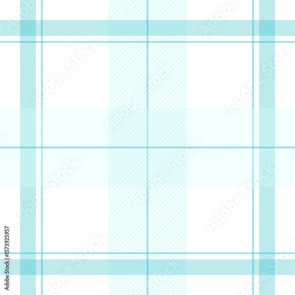 Obraz Check plaid pattern in blue and white. Seamless light pastel houndstooth tartan for dress, jacket, coat, scarf, other modern spring summer autumn winter fashion fabric design.	