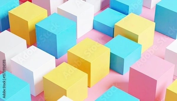 Fototapeta Abstract colorful geometric shapes (1)