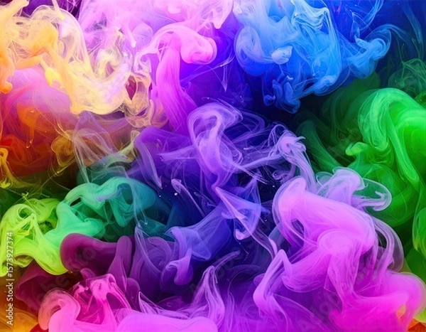 Fototapeta Abstract colorful ink swirling