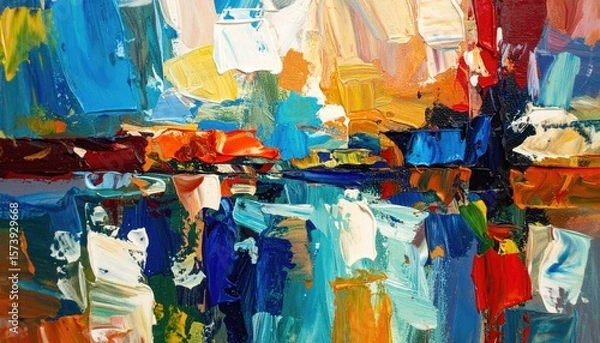 Fototapeta Abstract colorful paint strokes