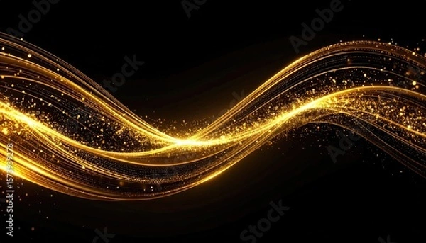 Obraz Abstract golden wave design (4)