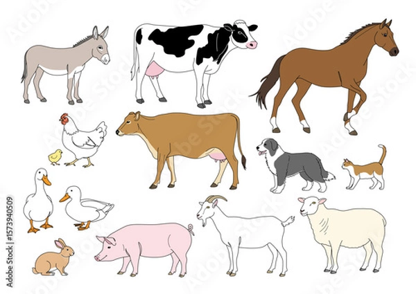 Fototapeta 牧場のなかまたち_カラー