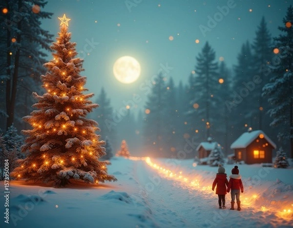 Fototapeta Christmas decoration transparent background dreamlike imagery subconscious exploration bending reality imaginative narratives juxtaposing elements evoking wonder and awe transcending boundaries