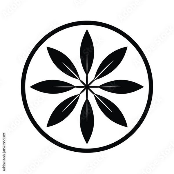 Fototapeta Minimalist double line circle silhouette with alternating dots for elegant branding art
