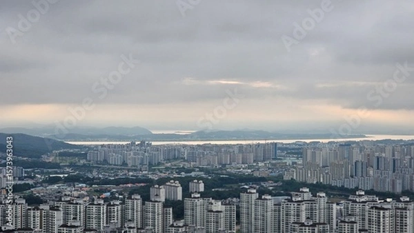 Fototapeta aerial view of the city