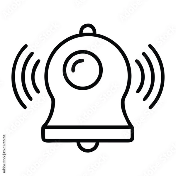 Fototapeta Simple vector illustration of a ringing bell perfect for various notifications and alerts.