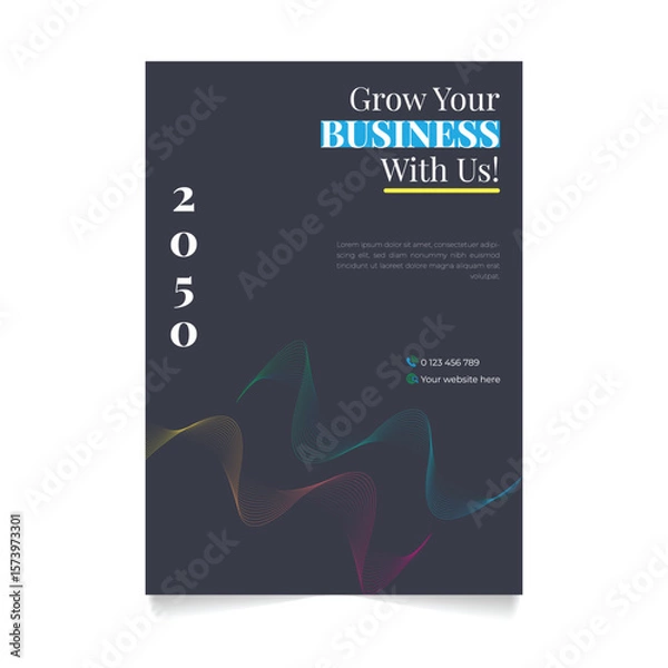 Fototapeta Business brochure cover annual report cover, book cover or flyer design. Leaflet presentation. Catalog with Abstract geometric background. Modern publication poster magazine, layout, template,