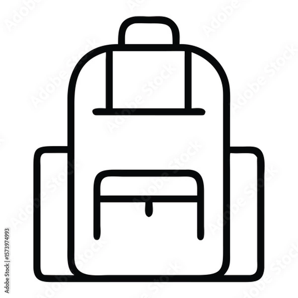 Fototapeta Vector illustration of a simple backpack icon suitable for education or travel concepts
