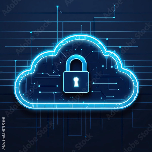 Fototapeta Data Security Concept Icons Representing Cybersecurity, Digital Protection, and Information Privacy