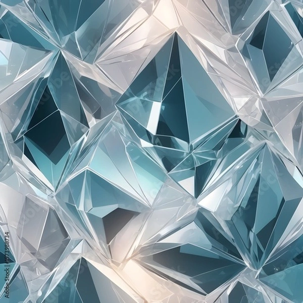 Fototapeta Futuristic Crystal Structure with Symmetrical Geometry