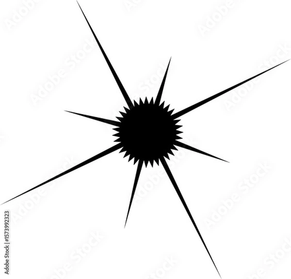 Fototapeta Stylized star or burst symbol, often used in design to represent brilliance, energy, or impactful moments.