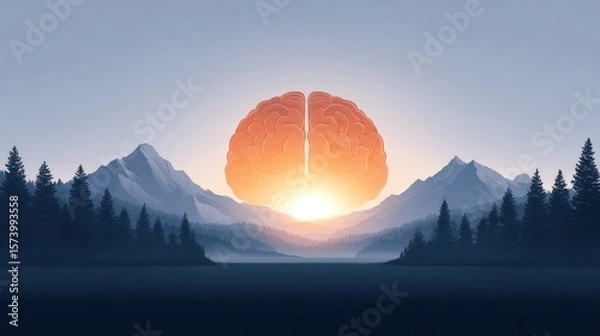 Obraz Upgrading the brain of a successful person, symbolizing intelligence enhancement, growth mindset, and advanced thinking.