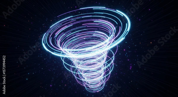 Fototapeta Futuristic Business Interface with Neon Patterns Symbolizing Connectivity and Innovation
