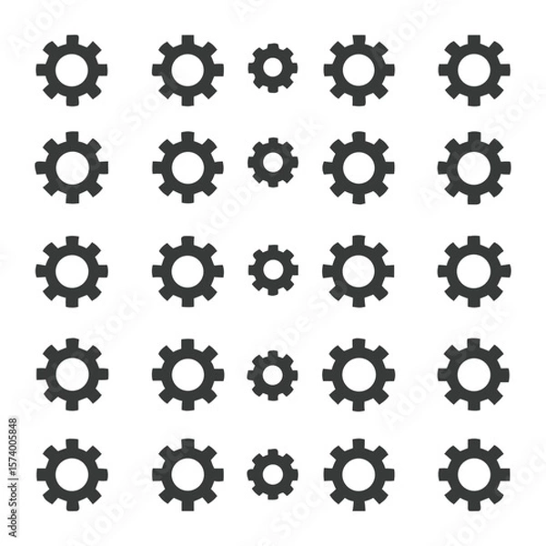 Fototapeta Simple and clean pattern of gears for engineering technical backgrounds and designs