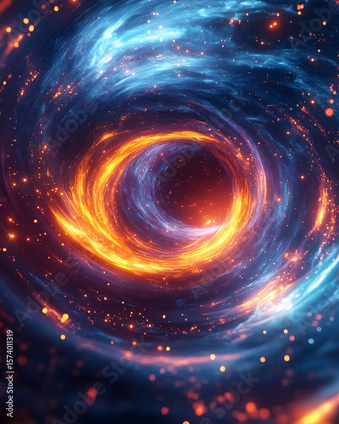 Fototapeta Glowing Energy Swirl Abstract Neon Circular Motion Background