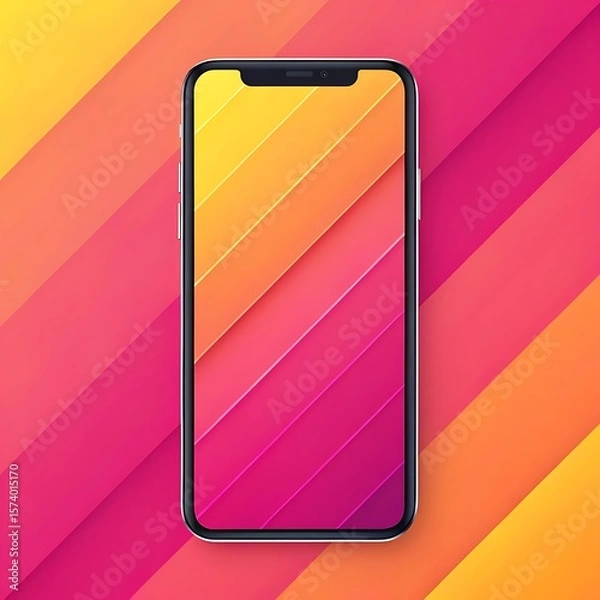 Obraz Minimal Gradient Abstract Background Pink Orange Yellow Geometric Diagonal Design. Ai