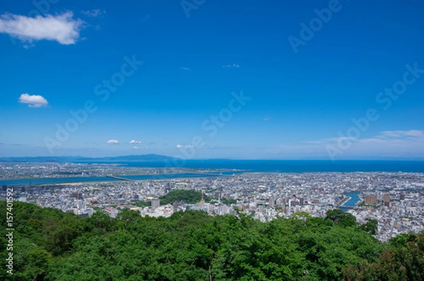 Obraz 徳島県徳島市街並み　眉山公園から撮影