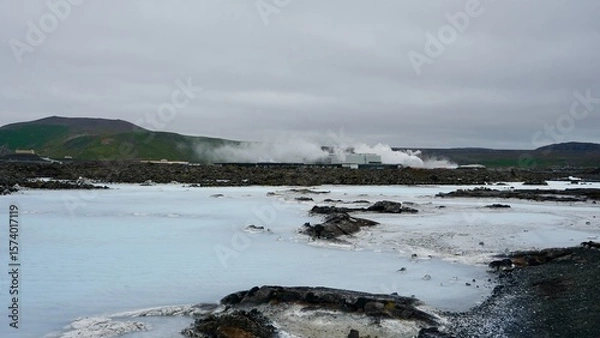 Fototapeta Geothermaldraftwerk Svartsengi, Blaue Lagune, Island