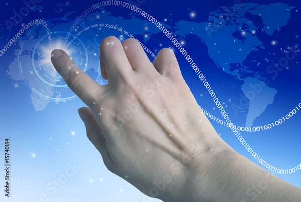 Obraz Hand touching screen