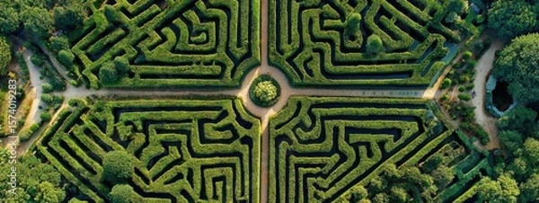 Fototapeta A large garden with patterns