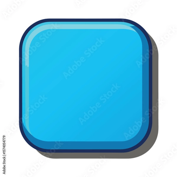 Obraz Glossy Blue Square Button Icon