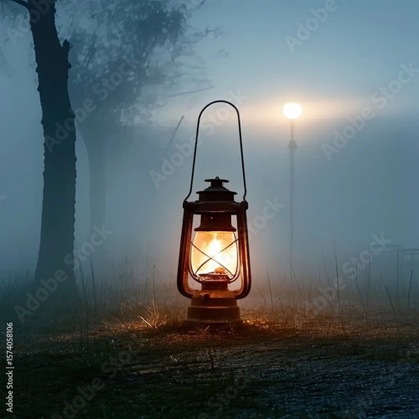 Obraz old lantern on the street