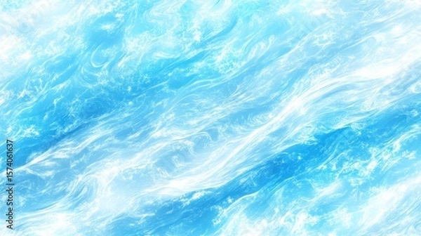 Fototapeta Mesmerizing abstract blue and white ocean waves background texture