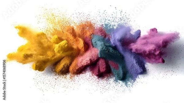 Fototapeta Vibrant Multicolored Powder Explosion Colorful Pigment Cloud Burst Abstract Art Background