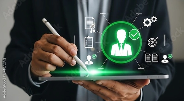 Fototapeta Digital Human Resources Management System Streamlining Employee Lifecycle and Business Processes for Optimal Efficiency