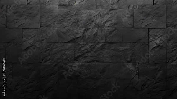 Fototapeta Dark Grey Stone Wall Texture Background.