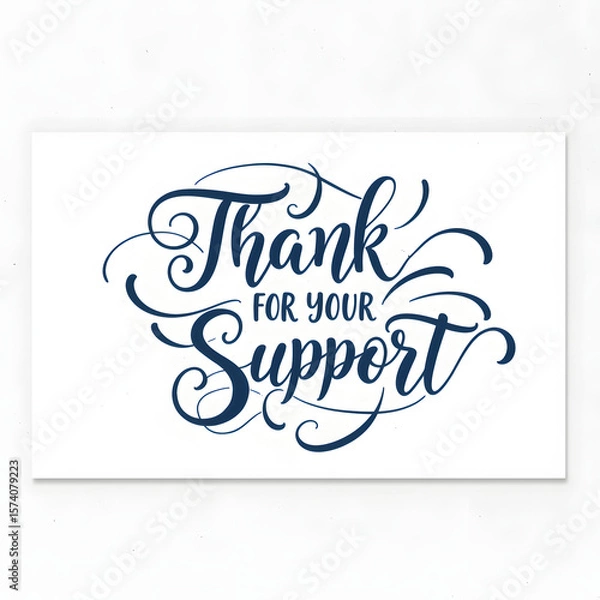 Fototapeta Expressing Gratitude Thank You for Your Support – Elegant Handwritten Calligraphy Design