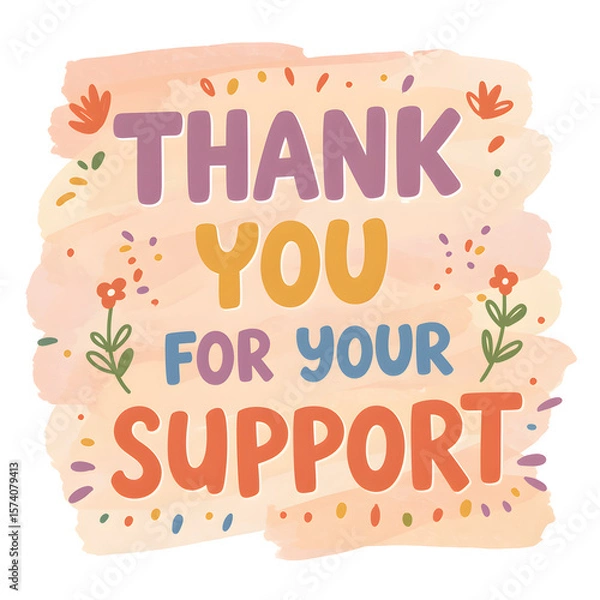 Fototapeta Thank You for Your Support A Grateful Heart Illustration