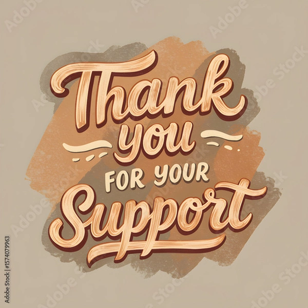 Fototapeta Thank You for Your Support A Hand-Lettered Gratitude Illustration