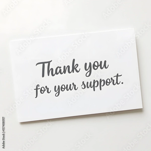 Fototapeta Expressing Gratitude Simple Thank You Card for Support
