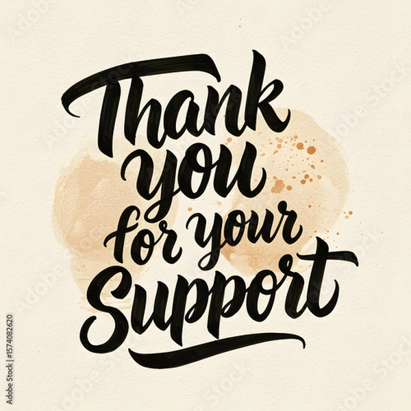 Fototapeta Expressing Gratitude Thank You for Your Support Watercolor Design