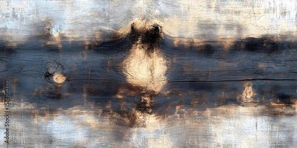 Fototapeta A detailed view of a weathered wooden surface showcasing its natural grain and vintage textures