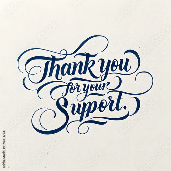 Fototapeta Elegant Thank You for Your Support Calligraphy Design