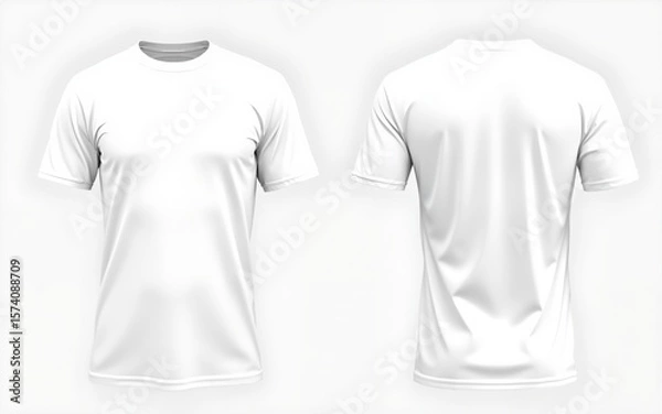 Obraz Blank white t-shirt template. Front and back view. High quality