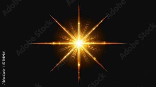 Fototapeta Bright Radiant Starburst Glow on a Dark Background for Cosmic and Abstract Concepts