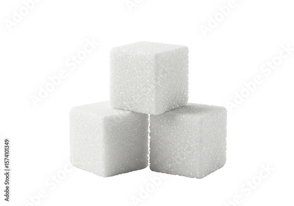 Obraz Isolated Three Stacked White Sugar Cubes