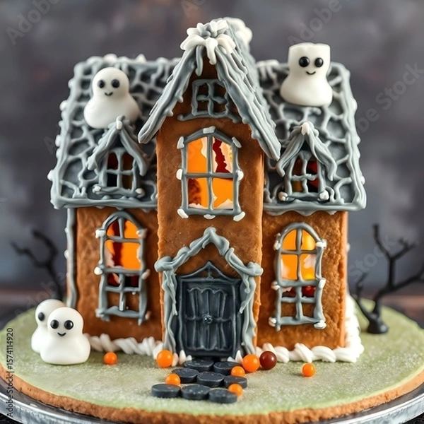 Obraz gingerbread house with christmas decoration