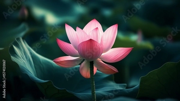 Fototapeta Pink lotus in full bloom